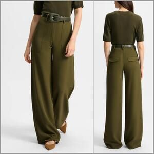 Veronica Beard Cole Pant Wile leg in Cypress / Olive size 0